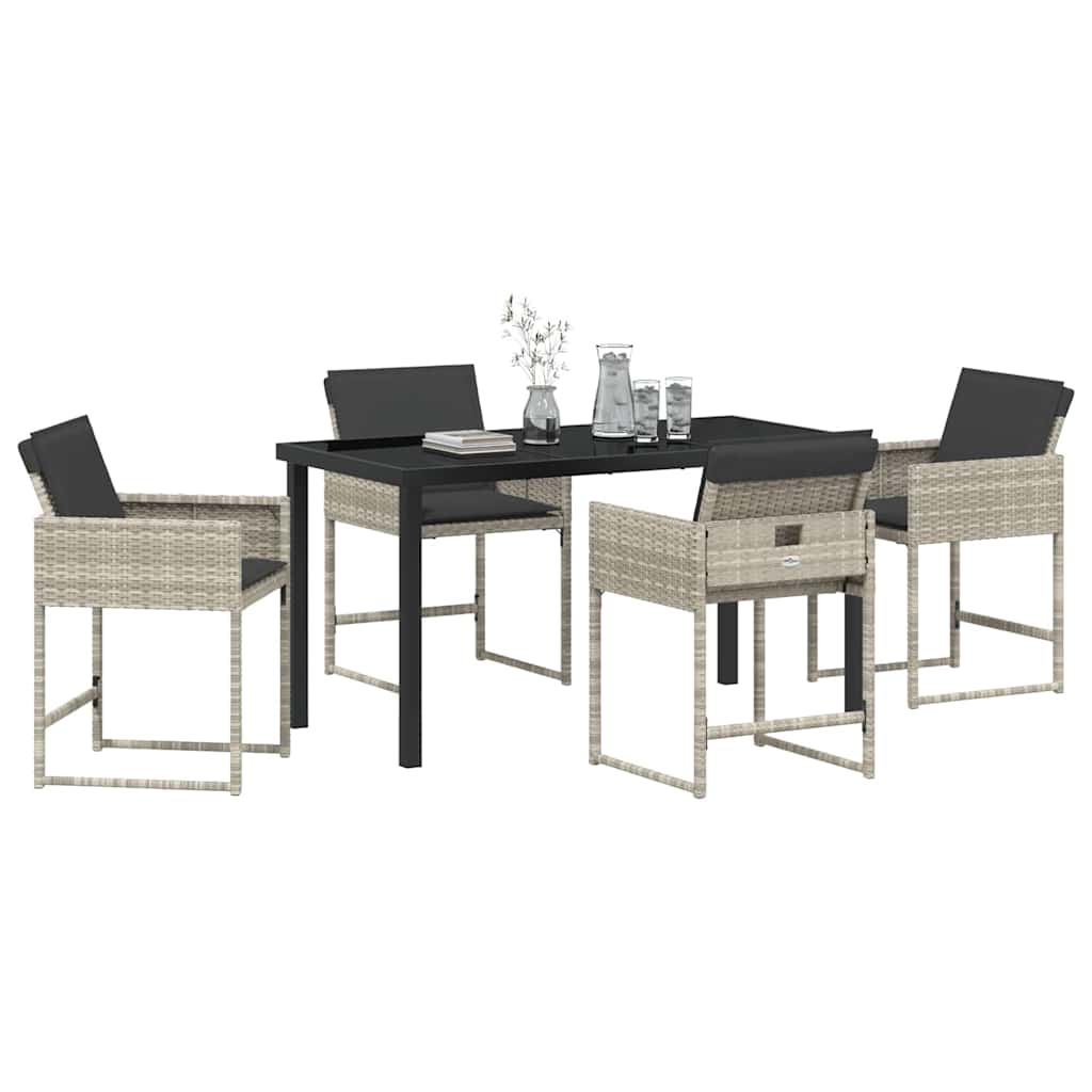 Ensemble de salle à manger pour jardin 5 pcs Gris clair - XIOS