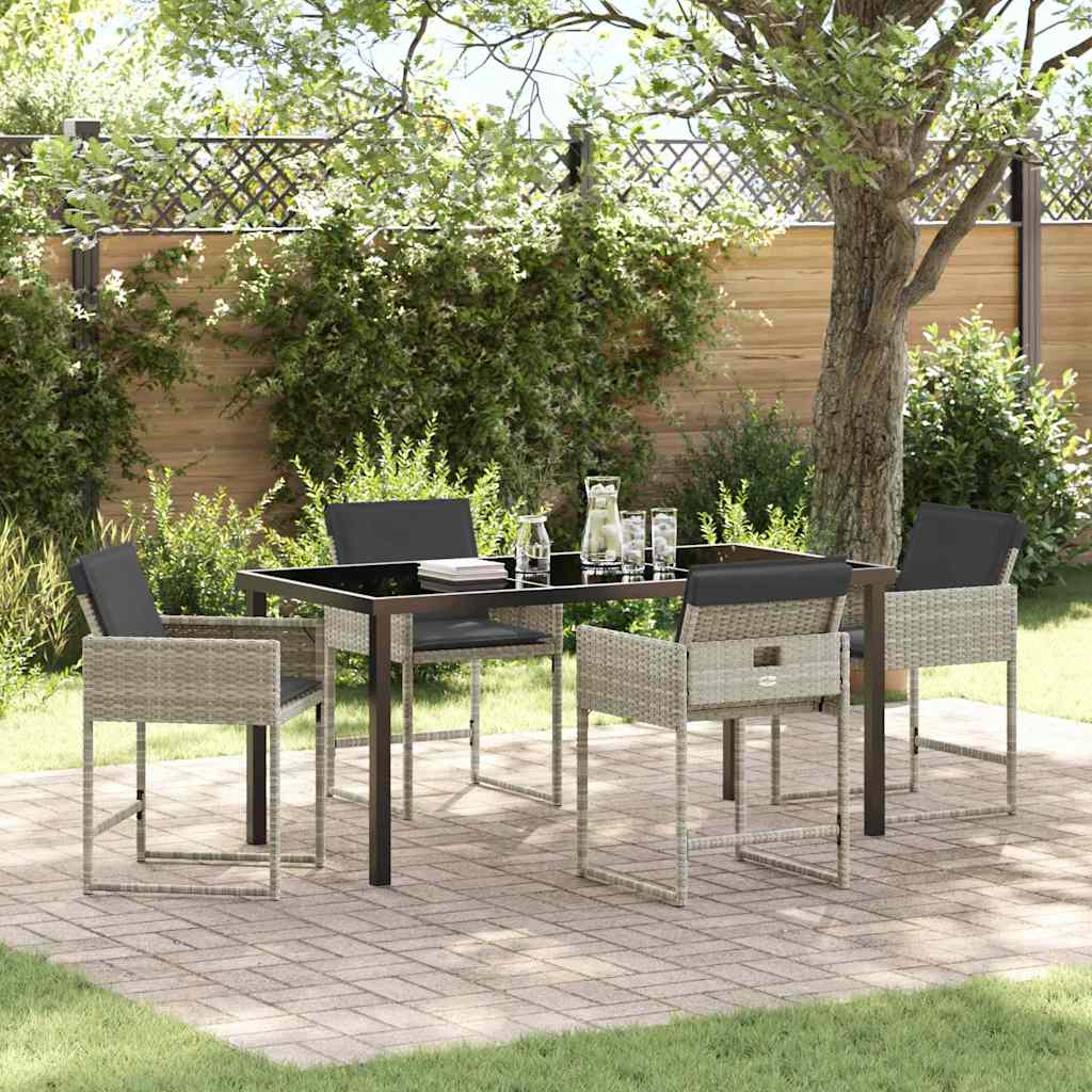 Ensemble de salle à manger pour jardin 5 pcs Gris clair - XIOS