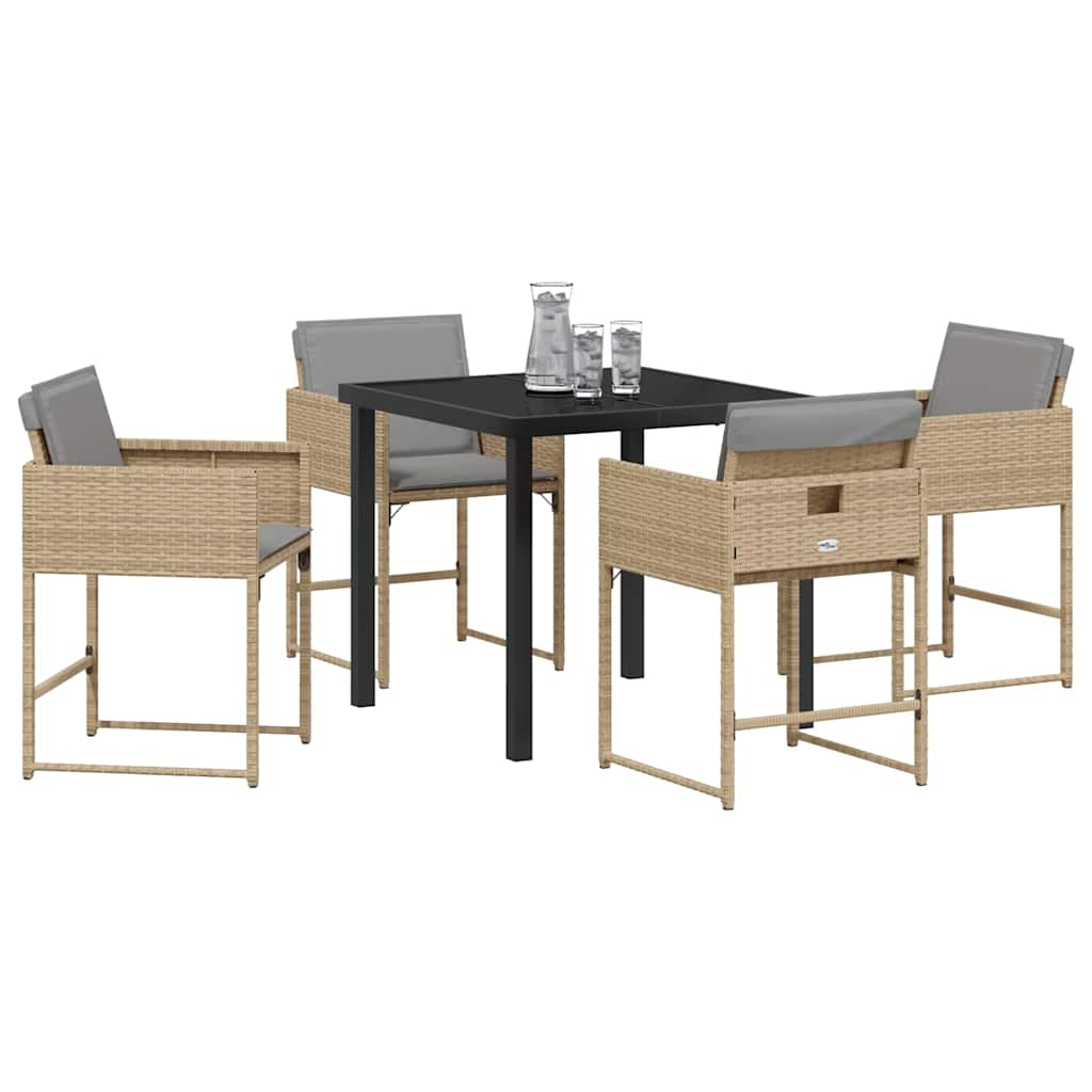 Ensemble de salle à manger pour jardin 5 pcs Beige polyrotin - XIOS