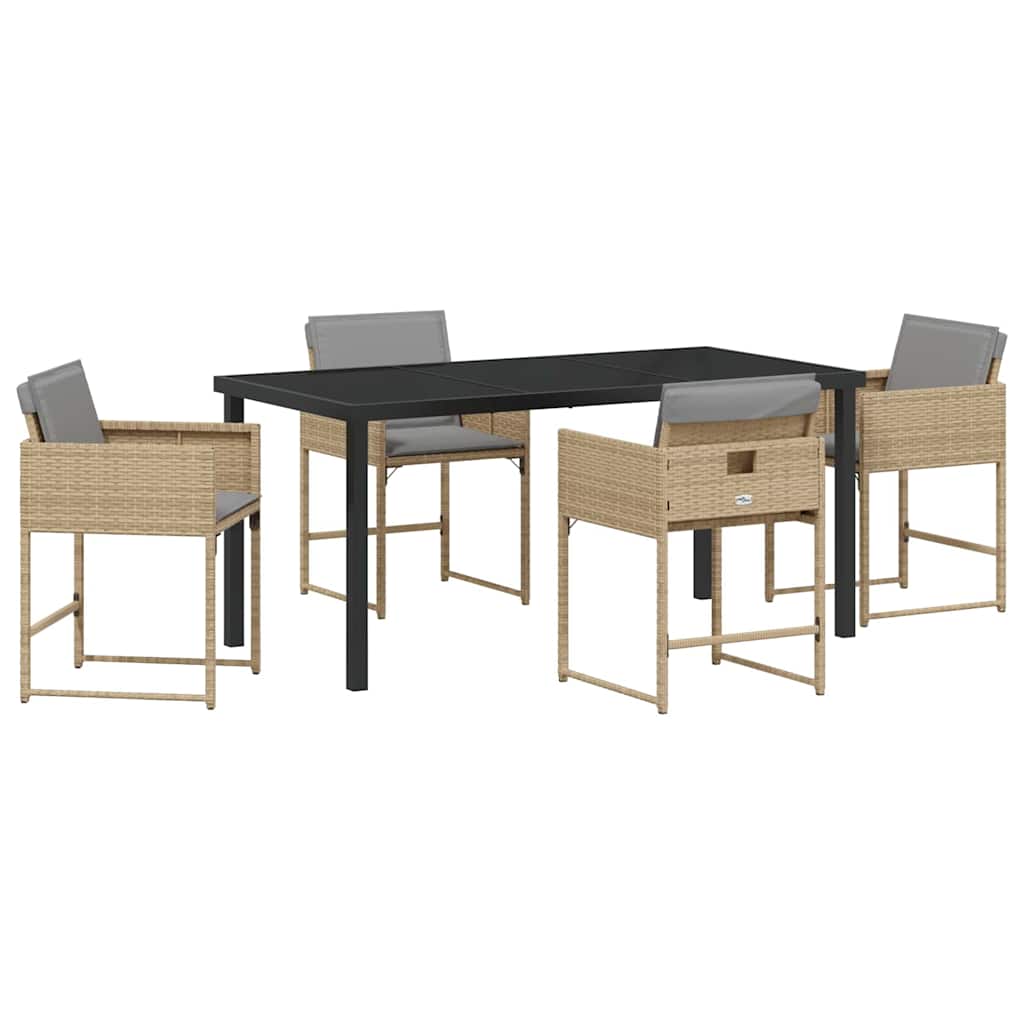 Ensemble de salle à manger pour jardin 5 pcs Beige polyrotin - XIOS