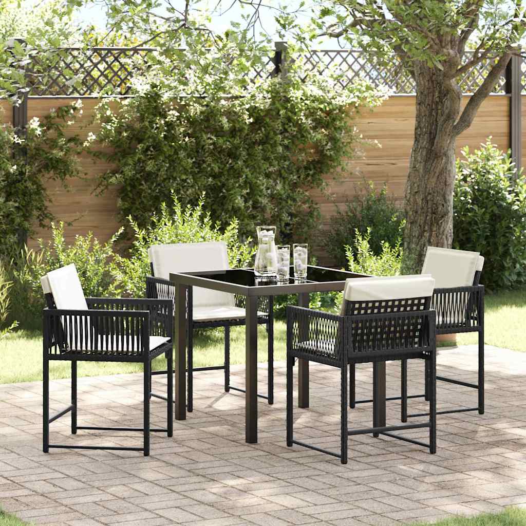 Ensemble de salle à manger pour jardin 5 pcs Noir polyrotin - XIOS