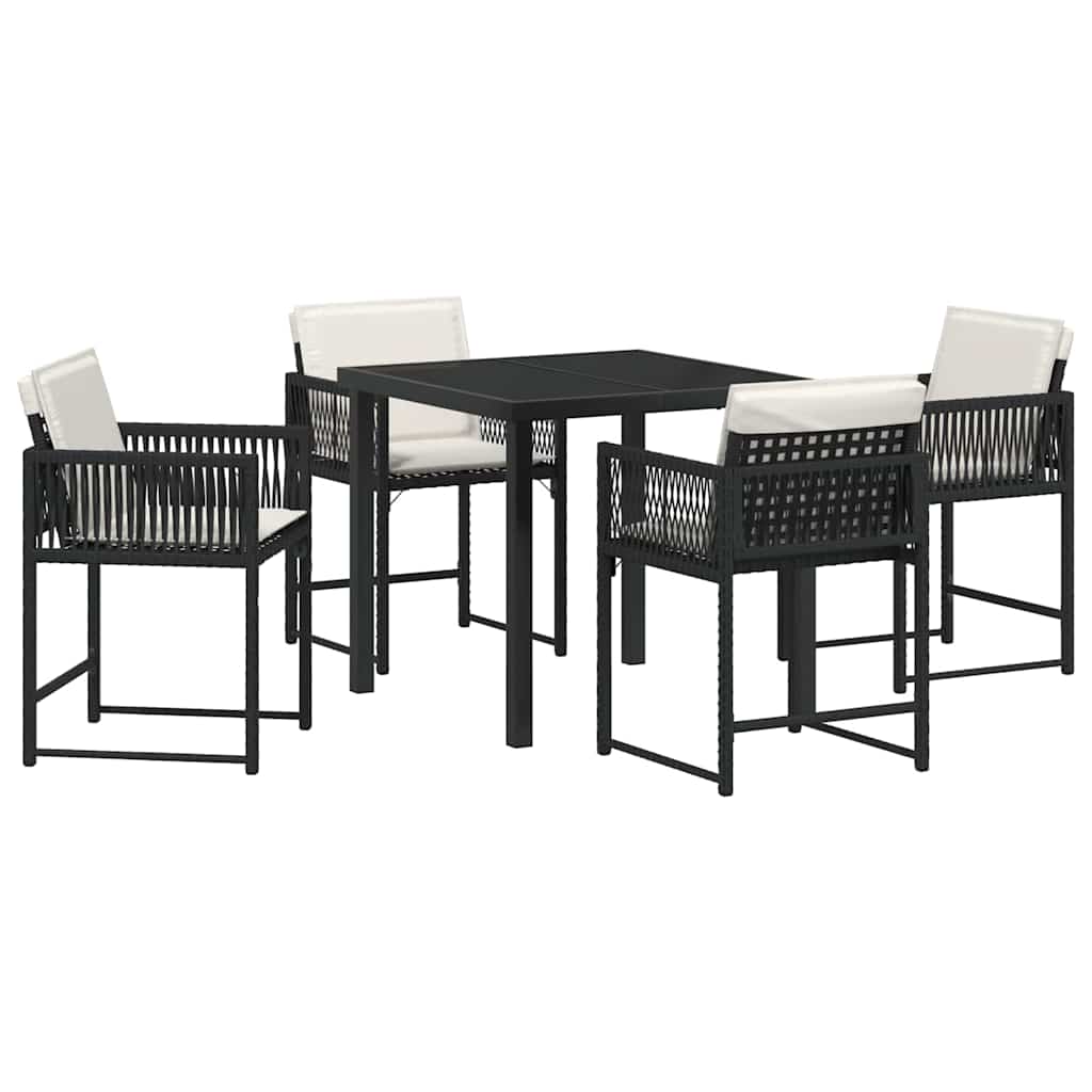Ensemble de salle à manger pour jardin 5 pcs Noir polyrotin - XIOS