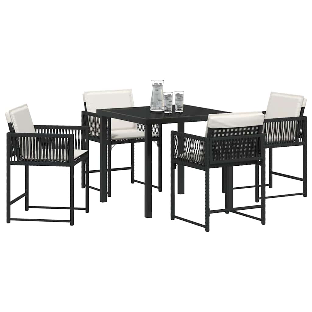 Ensemble de salle à manger pour jardin 5 pcs Noir polyrotin - XIOS