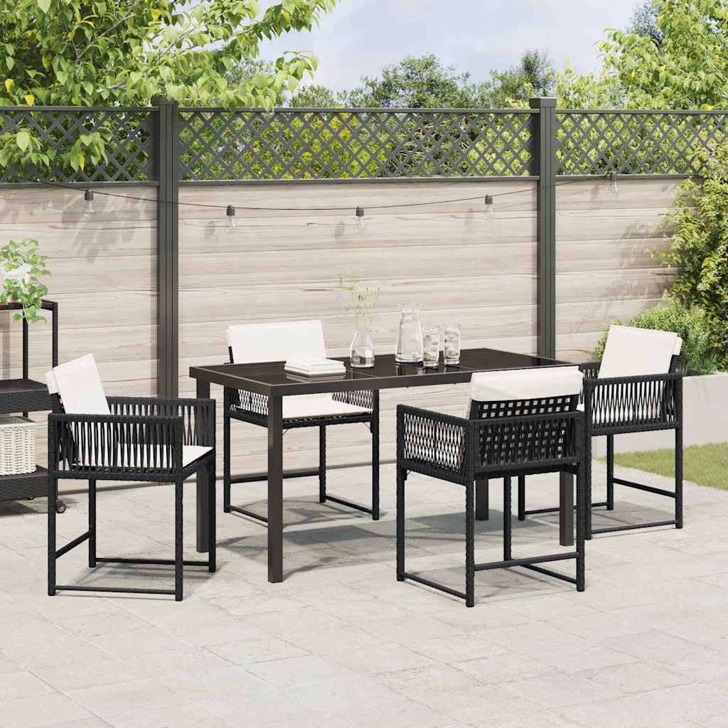 Ensemble de salle à manger pour jardin 5 pcs Noir polyrotin - XIOS