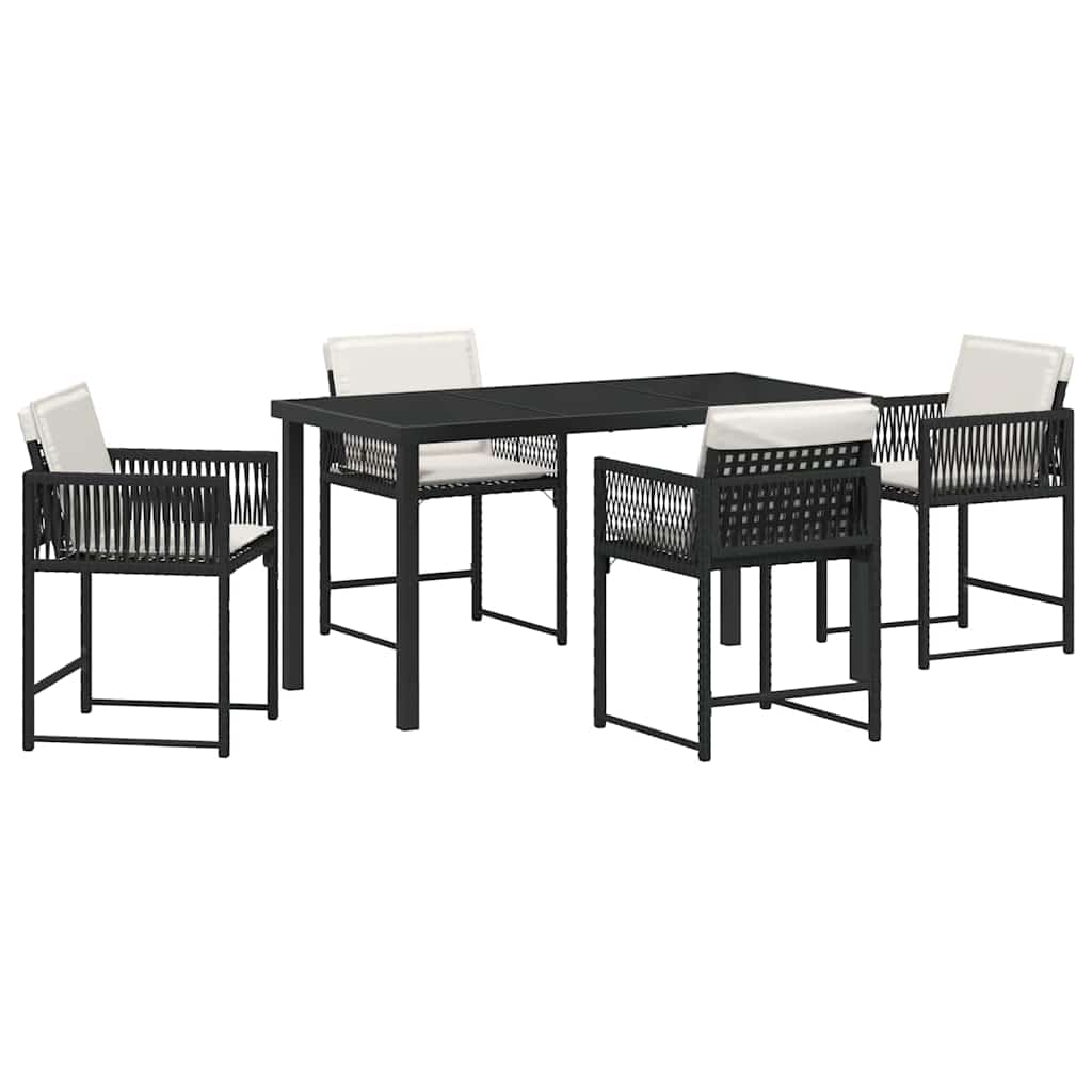 Ensemble de salle à manger pour jardin 5 pcs Noir polyrotin - XIOS