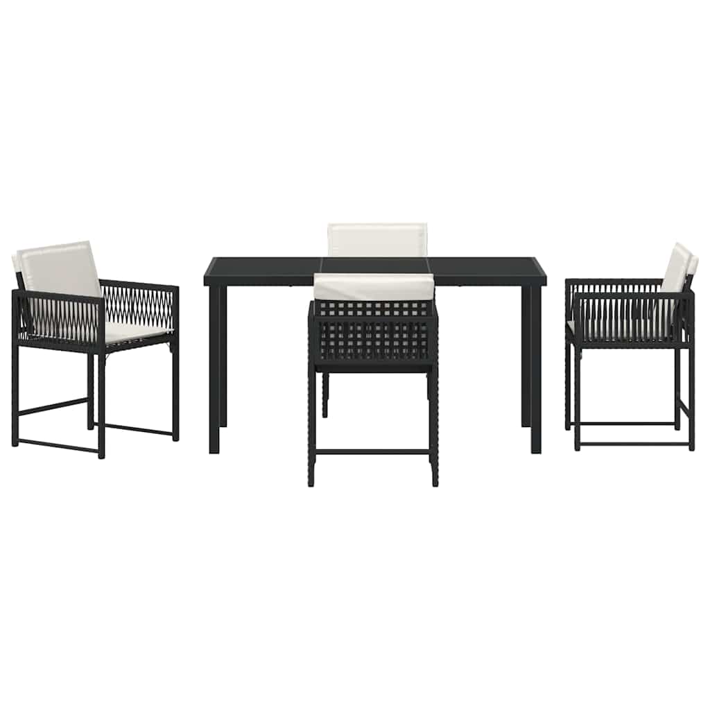 Ensemble de salle à manger pour jardin 5 pcs Noir polyrotin - XIOS