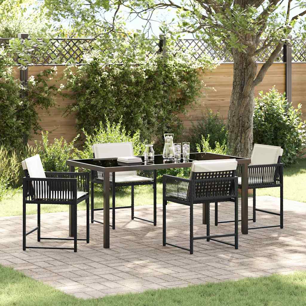 Ensemble de salle à manger pour jardin 5 pcs Noir polyrotin - XIOS