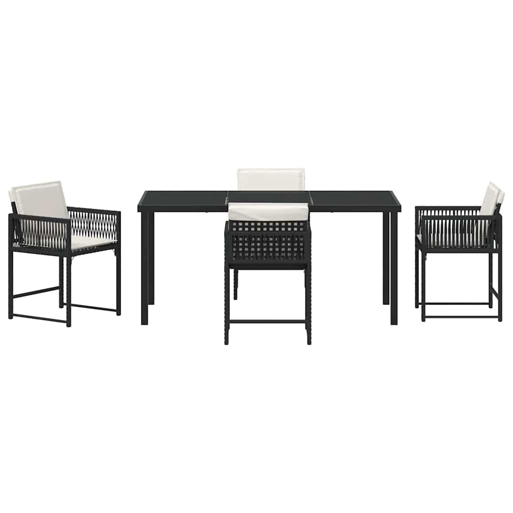 Ensemble de salle à manger pour jardin 5 pcs Noir polyrotin - XIOS