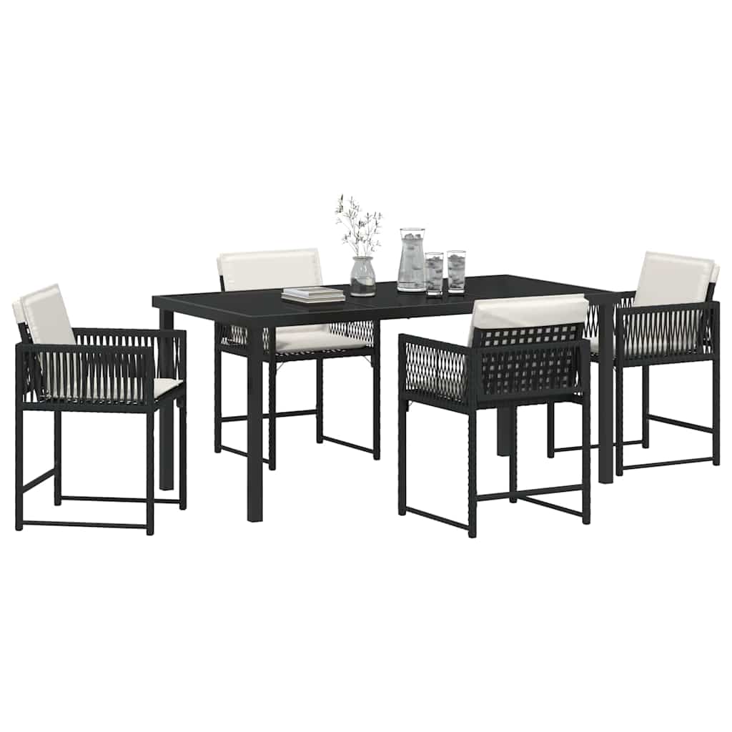 Ensemble de salle à manger pour jardin 5 pcs Noir polyrotin - XIOS