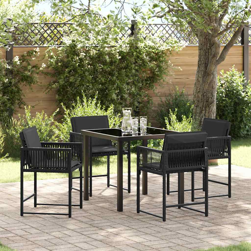 Ensemble de salle à manger pour jardin 5 pcs Noir polyrotin - XIOS