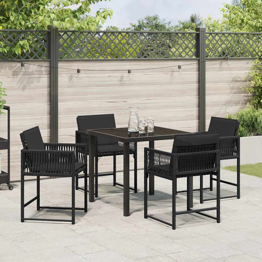 Ensemble de salle à manger pour jardin 5 pcs Noir polyrotin - XIOS