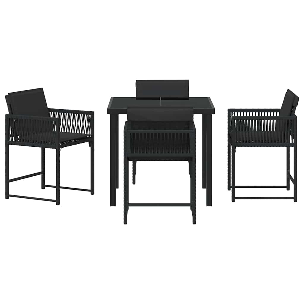 Ensemble de salle à manger pour jardin 5 pcs Noir polyrotin - XIOS
