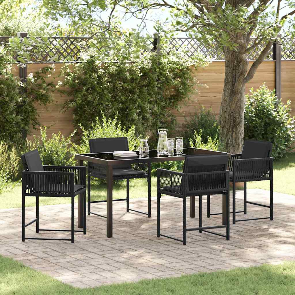 Ensemble de salle à manger pour jardin 5 pcs Noir polyrotin - XIOS