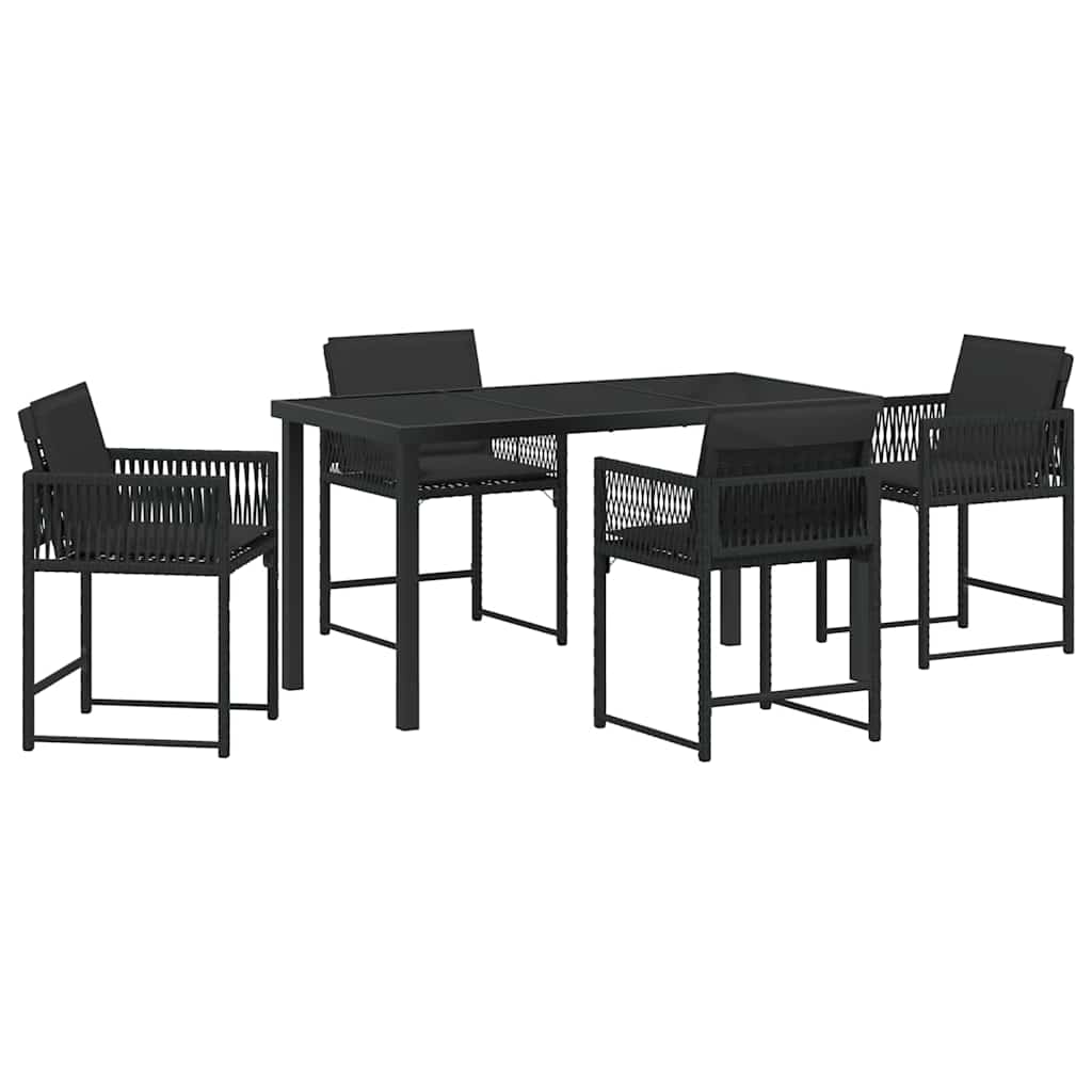 Ensemble de salle à manger pour jardin 5 pcs Noir polyrotin - XIOS
