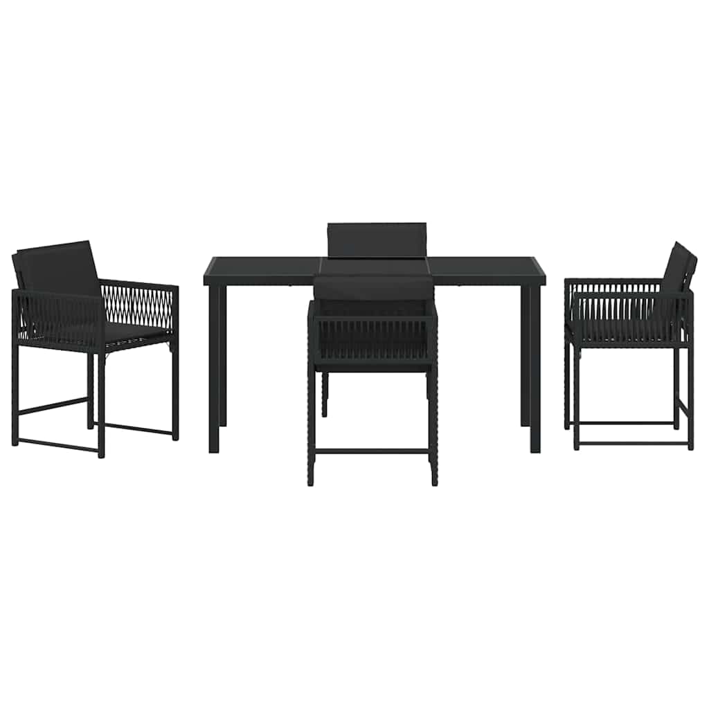 Ensemble de salle à manger pour jardin 5 pcs Noir polyrotin - XIOS