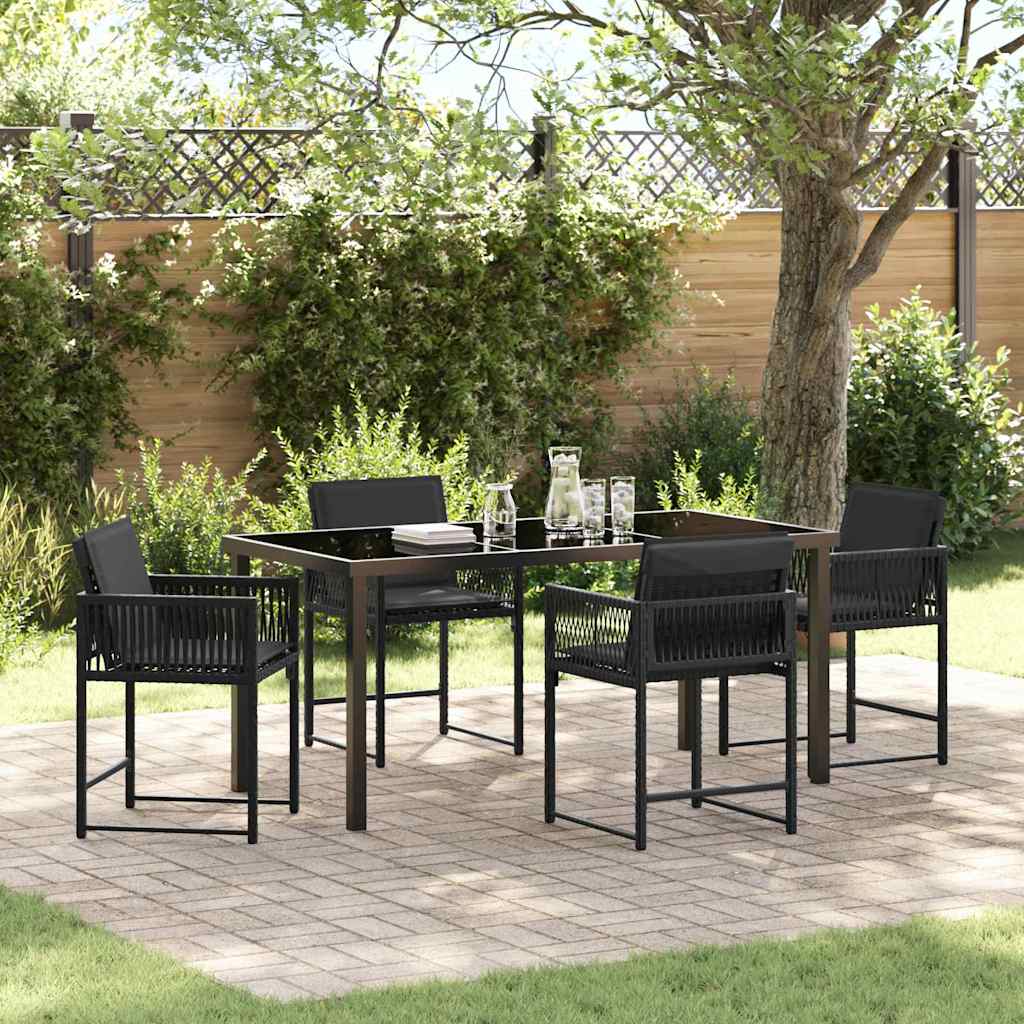 Ensemble de salle à manger pour jardin 5 pcs Noir polyrotin - XIOS