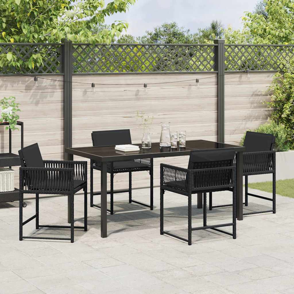 Ensemble de salle à manger pour jardin 5 pcs Noir polyrotin - XIOS