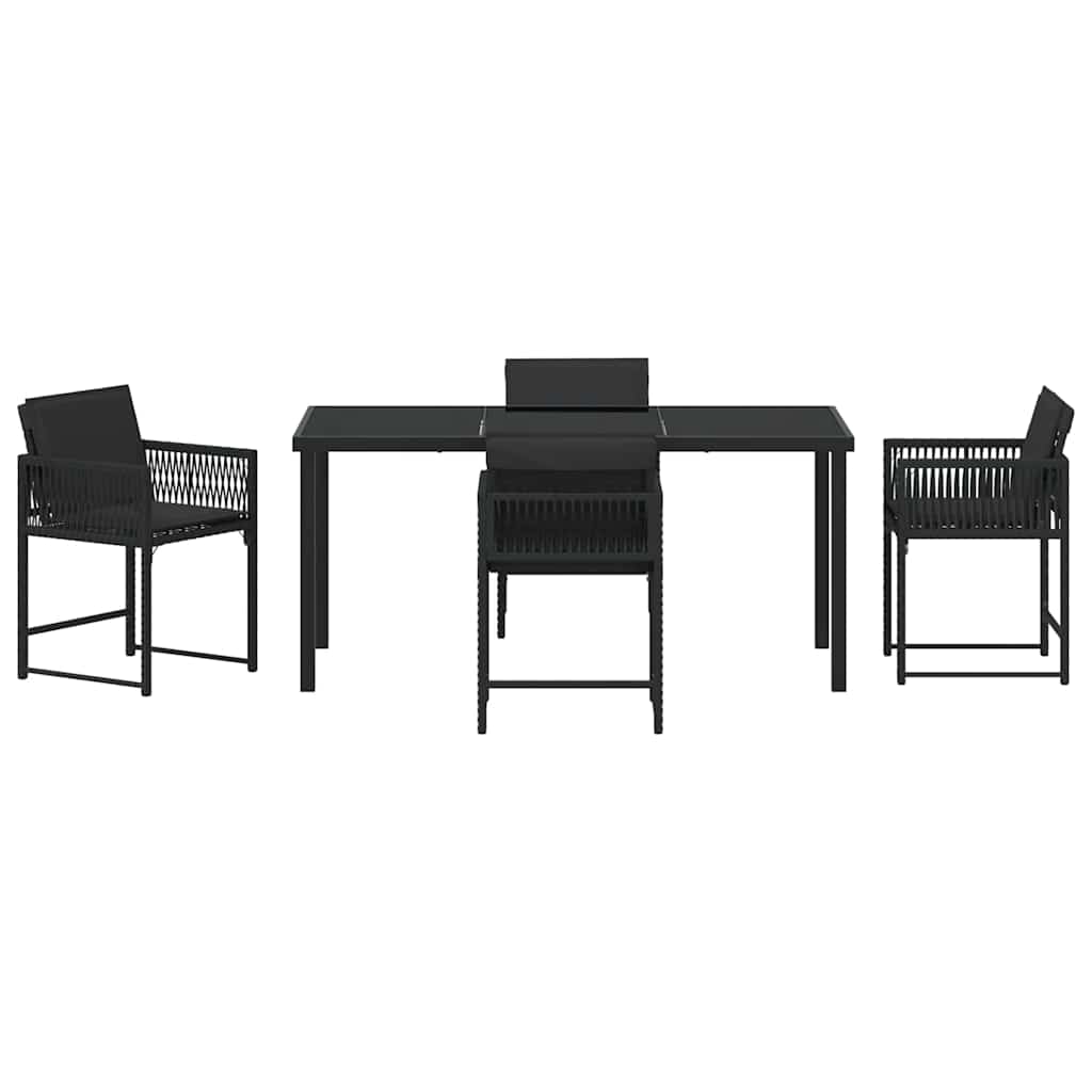 Ensemble de salle à manger pour jardin 5 pcs Noir polyrotin - XIOS