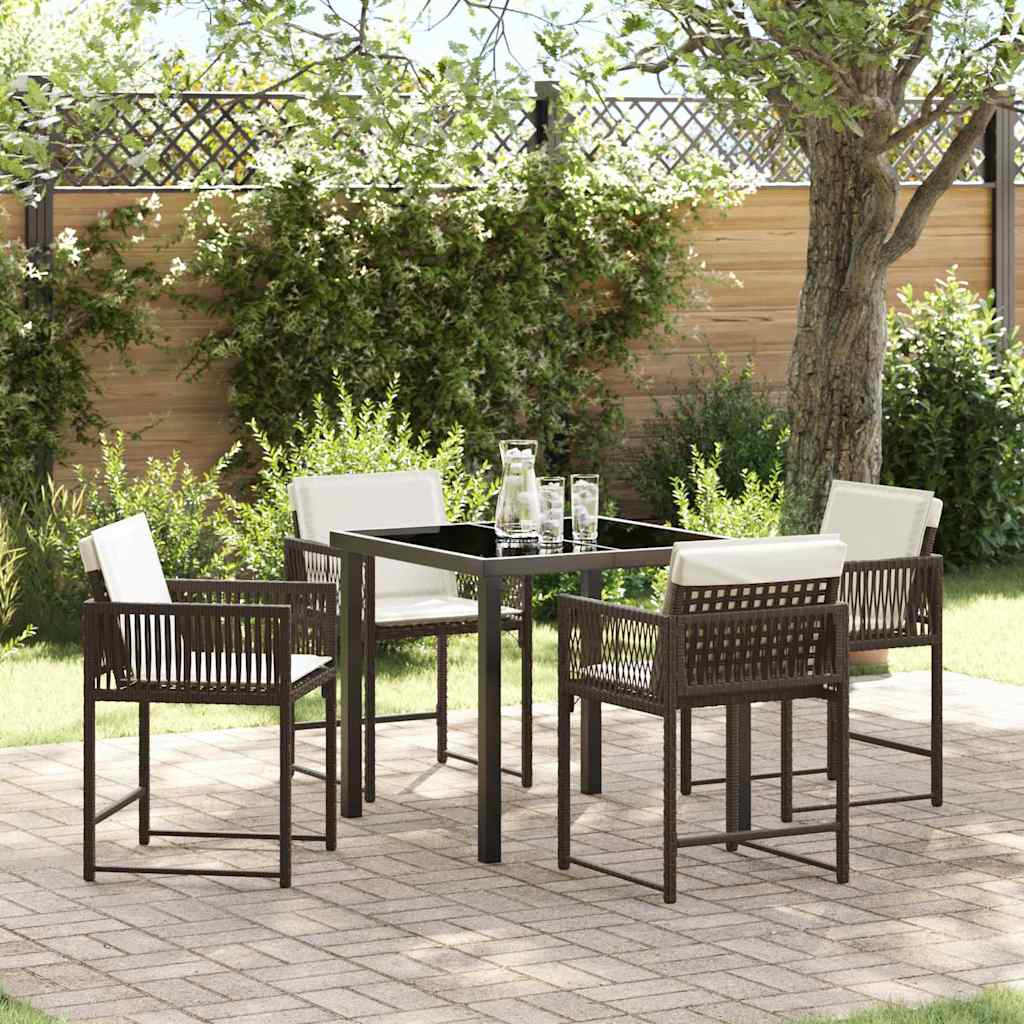 Ensemble de salle à manger pour jardin 5 pcs Marron polyrotin - XIOS