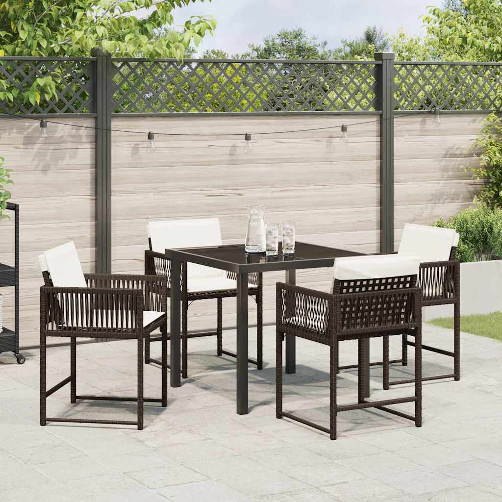 Ensemble de salle à manger pour jardin 5 pcs Marron polyrotin - XIOS
