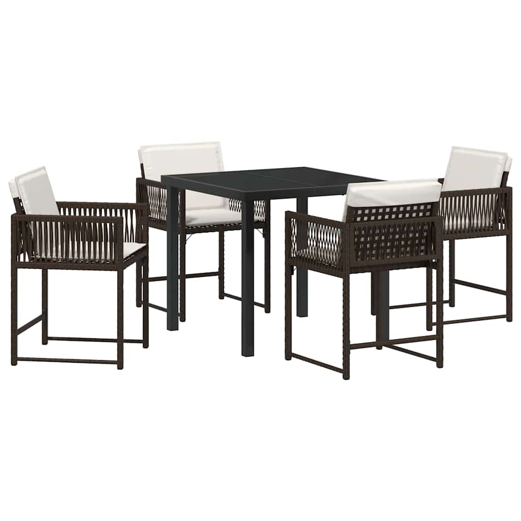 Ensemble de salle à manger pour jardin 5 pcs Marron polyrotin - XIOS
