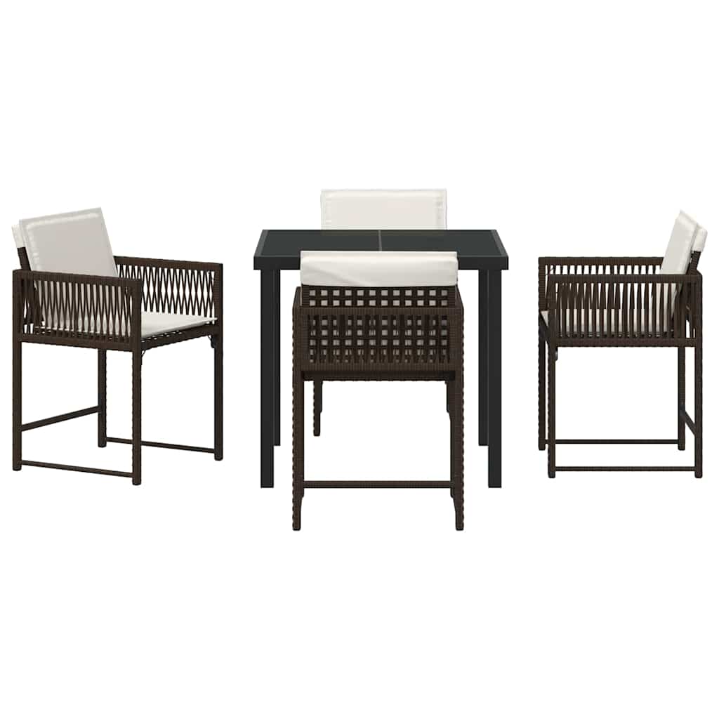 Ensemble de salle à manger pour jardin 5 pcs Marron polyrotin - XIOS