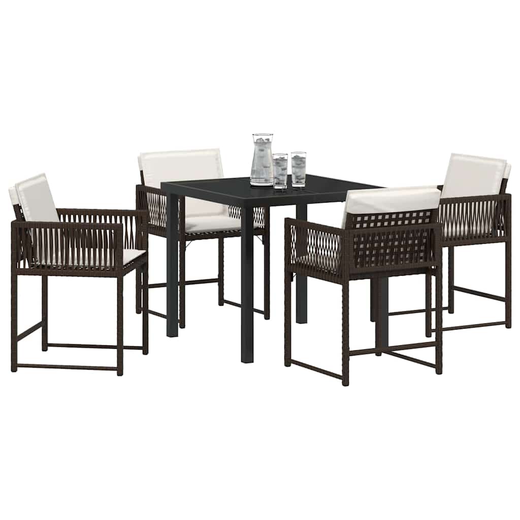 Ensemble de salle à manger pour jardin 5 pcs Marron polyrotin - XIOS