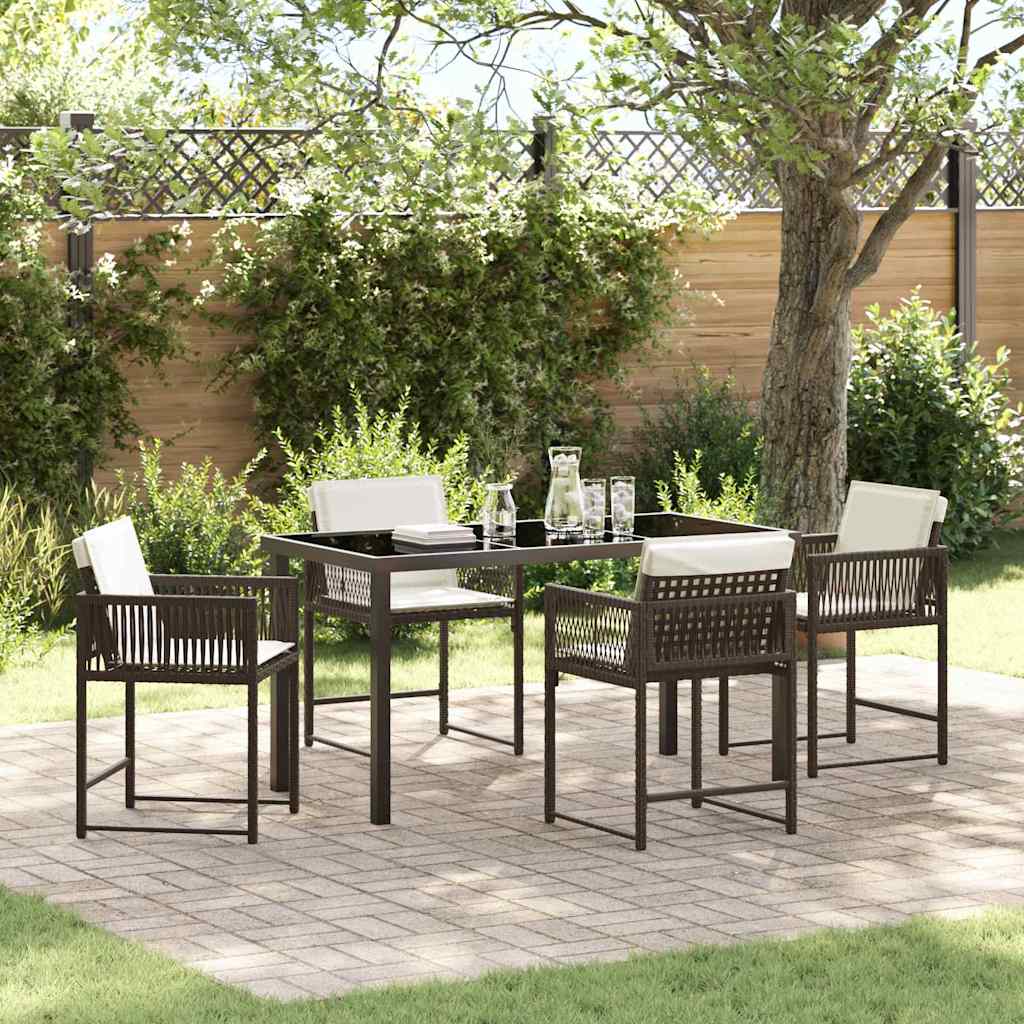 Ensemble de salle à manger pour jardin 5 pcs Marron polyrotin - XIOS