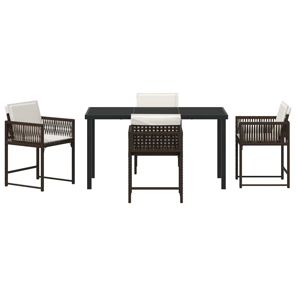 Ensemble de salle à manger pour jardin 5 pcs Marron polyrotin - XIOS