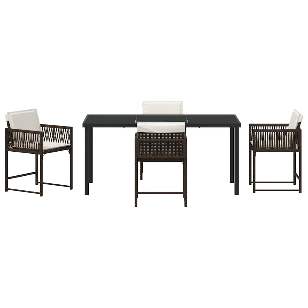 Ensemble de salle à manger pour jardin 5 pcs Marron polyrotin - XIOS