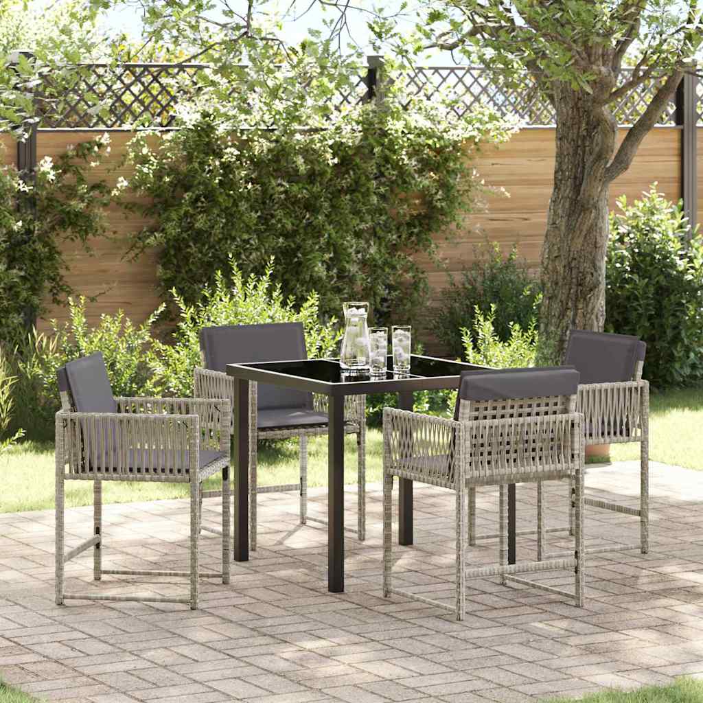 Ensemble de salle à manger pour jardin 5 pcs Gris clair - XIOS