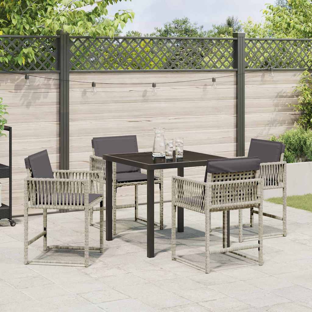 Ensemble de salle à manger pour jardin 5 pcs Gris clair - XIOS