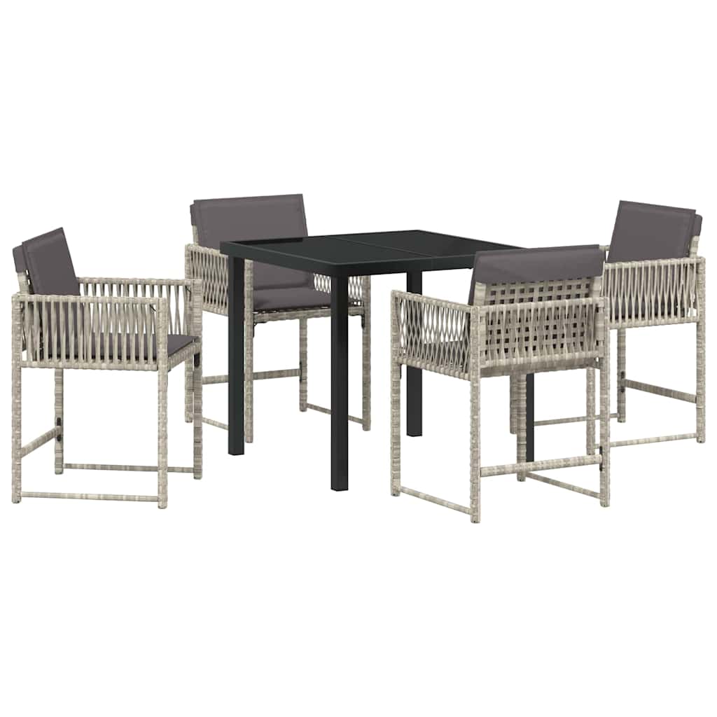Ensemble de salle à manger pour jardin 5 pcs Gris clair - XIOS