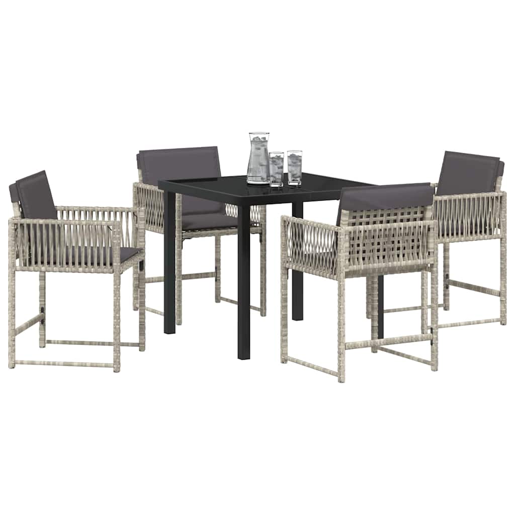 Ensemble de salle à manger pour jardin 5 pcs Gris clair - XIOS