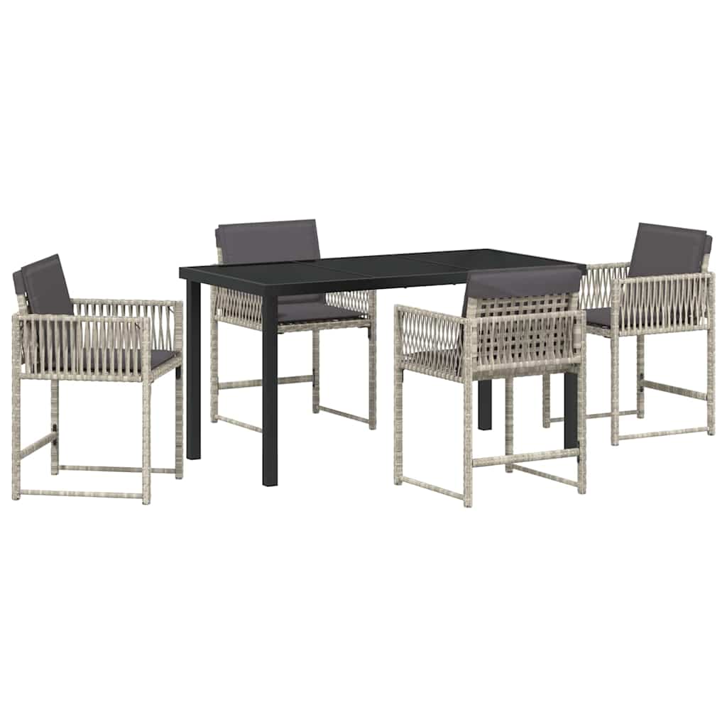 Ensemble de salle à manger pour jardin 5 pcs Gris clair - XIOS