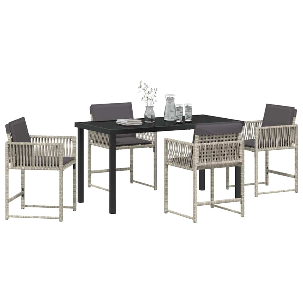 Ensemble de salle à manger pour jardin 5 pcs Gris clair - XIOS