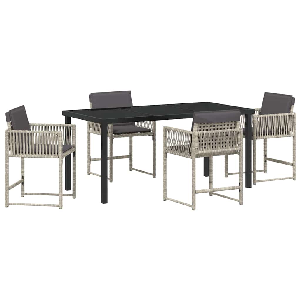 Ensemble de salle à manger pour jardin 5 pcs Gris clair - XIOS