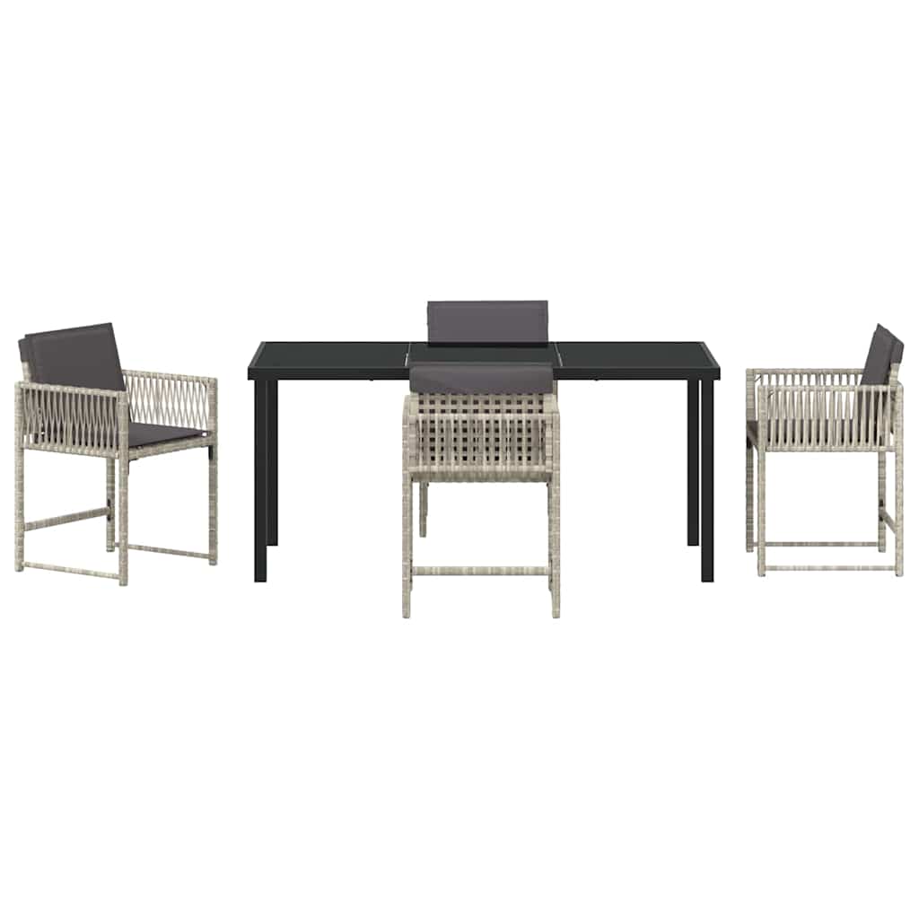 Ensemble de salle à manger pour jardin 5 pcs Gris clair - XIOS