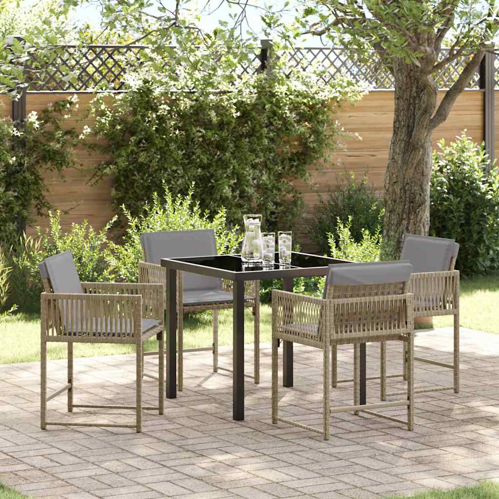 Ensemble de salle à manger pour jardin 5 pcs Beige polyrotin - XIOS