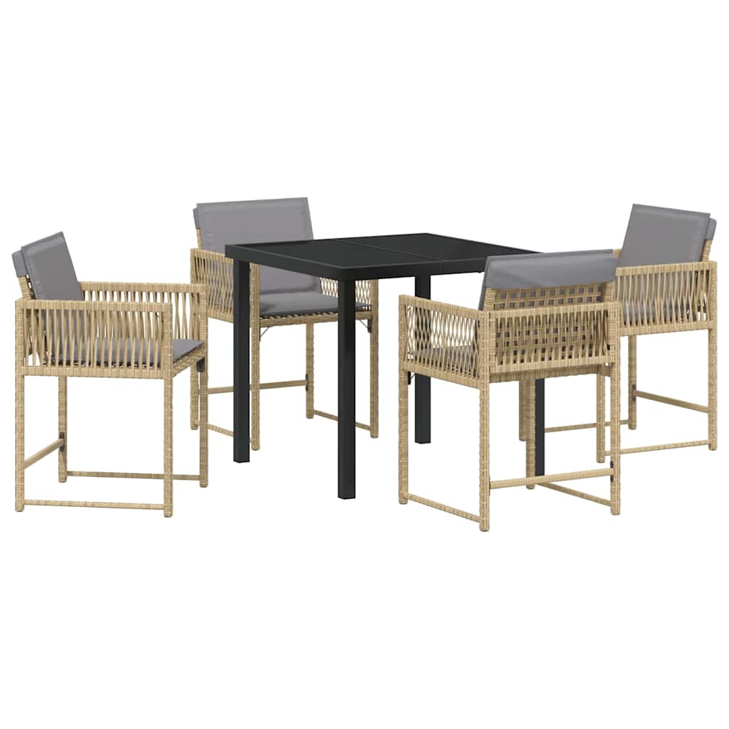 Ensemble de salle à manger pour jardin 5 pcs Beige polyrotin - XIOS