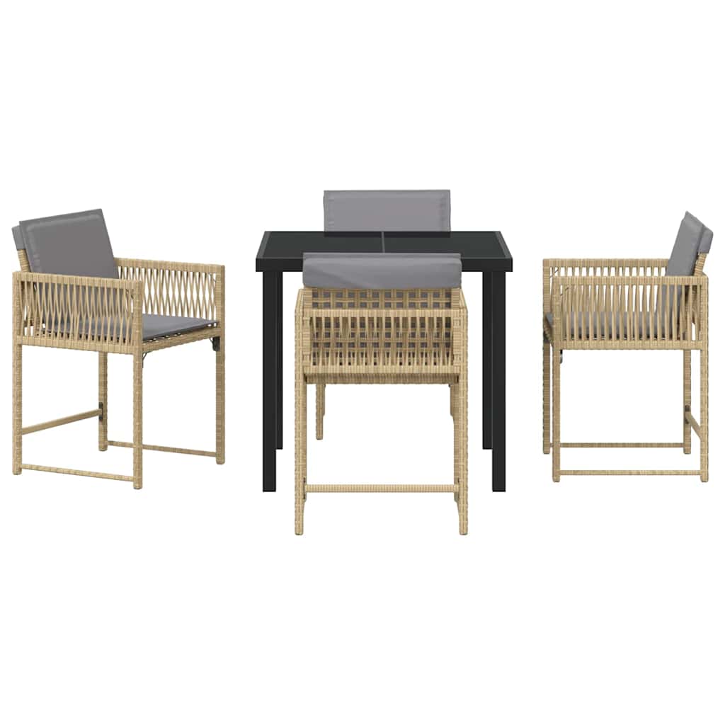 Ensemble de salle à manger pour jardin 5 pcs Beige polyrotin - XIOS