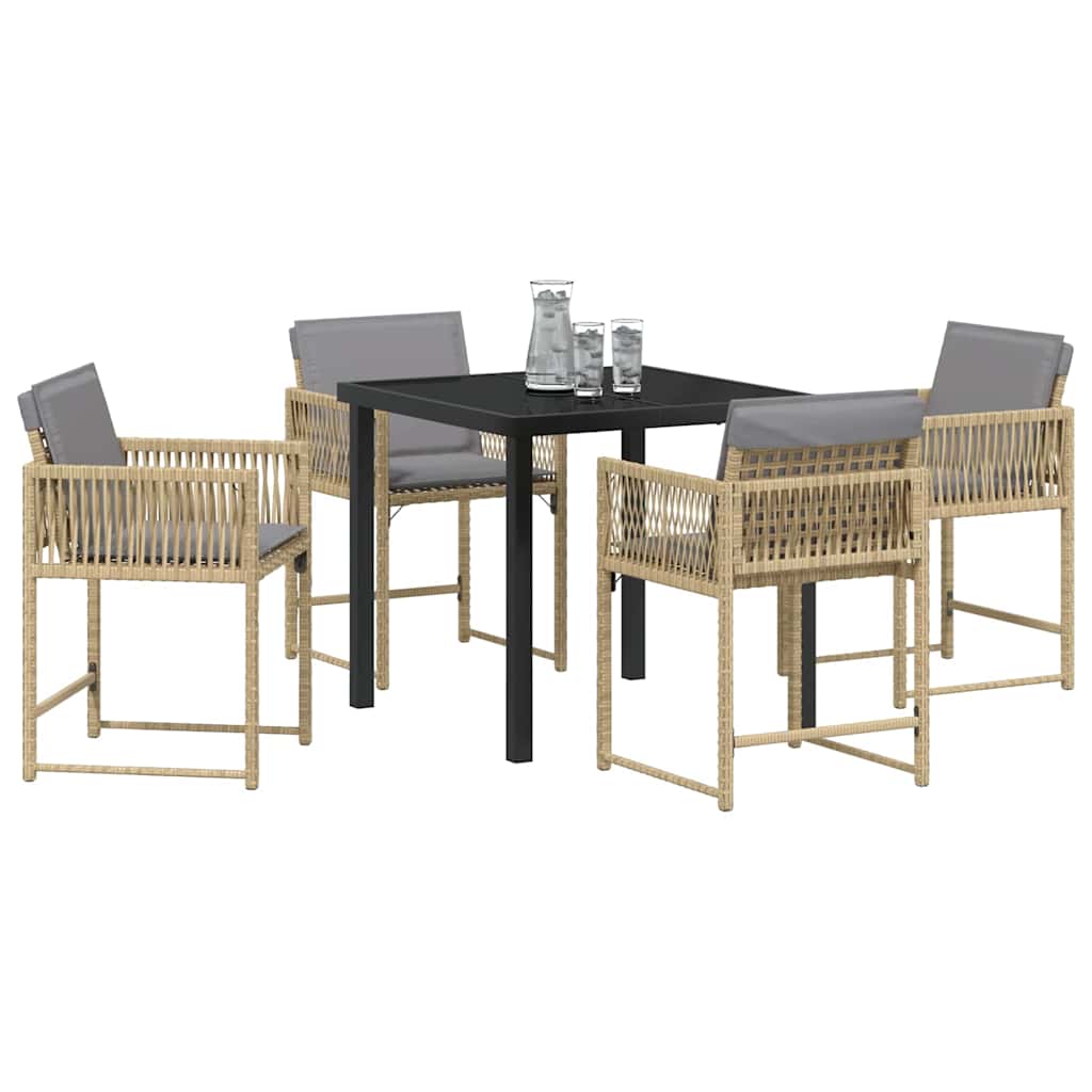 Ensemble de salle à manger pour jardin 5 pcs Beige polyrotin - XIOS