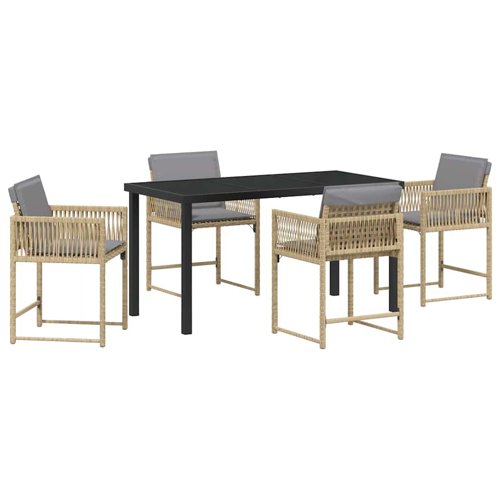 Ensemble de salle à manger pour jardin 5 pcs Beige polyrotin - XIOS