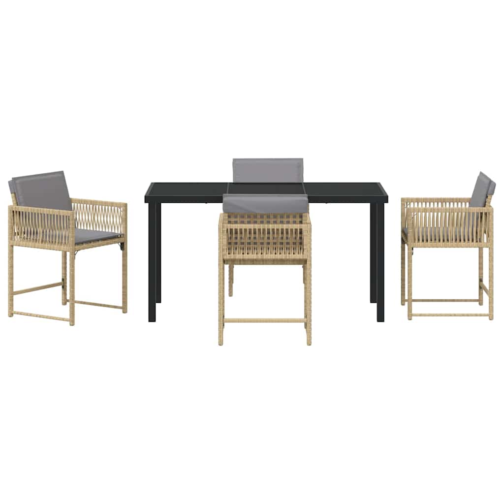 Ensemble de salle à manger pour jardin 5 pcs Beige polyrotin - XIOS