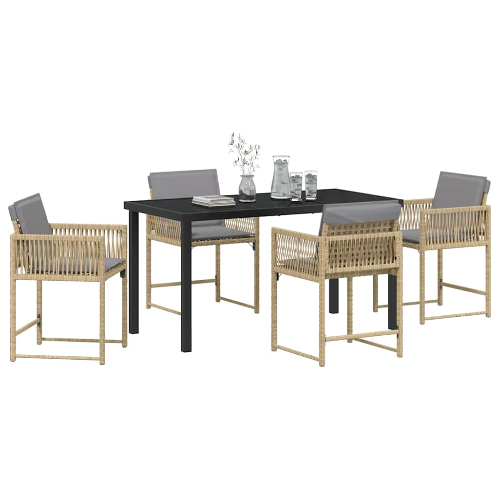 Ensemble de salle à manger pour jardin 5 pcs Beige polyrotin - XIOS