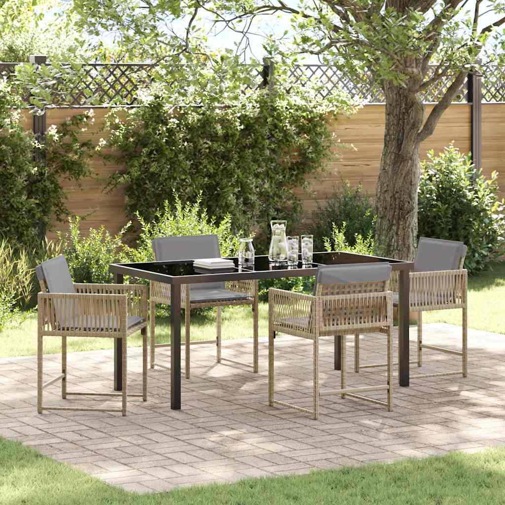 Ensemble de salle à manger pour jardin 5 pcs Beige polyrotin - XIOS