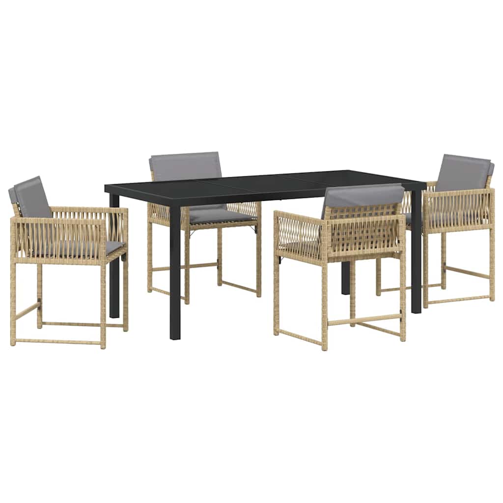 Ensemble de salle à manger pour jardin 5 pcs Beige polyrotin - XIOS