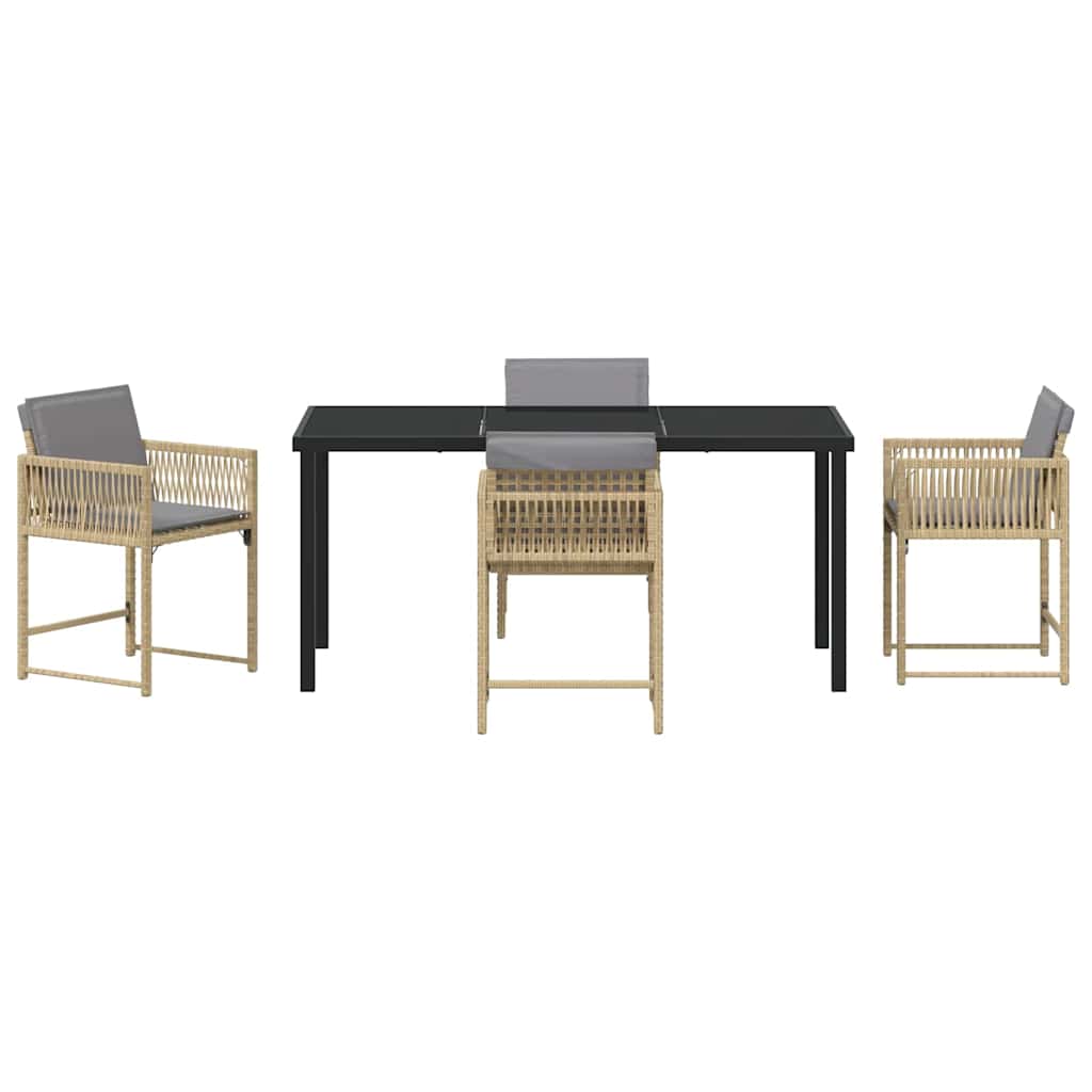 Ensemble de salle à manger pour jardin 5 pcs Beige polyrotin - XIOS
