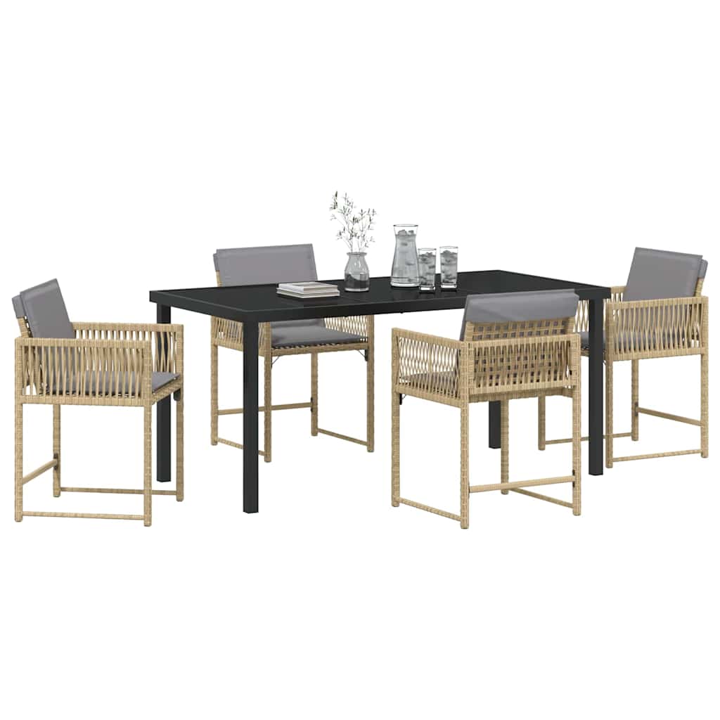 Ensemble de salle à manger pour jardin 5 pcs Beige polyrotin - XIOS