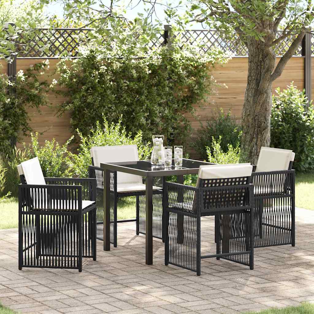 Ensemble de salle à manger pour jardin 5 pcs Noir polyrotin - XIOS